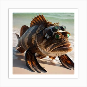 Fish With Goggles 1 Art Print