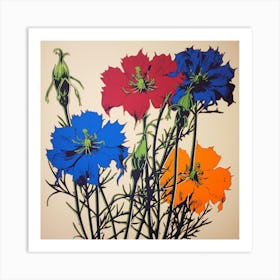 Love In A Mist Nigella 5 Pop Art Illustration Square Art Print