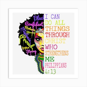 I Can Do All Through Chris Black Woman Faith Art Print