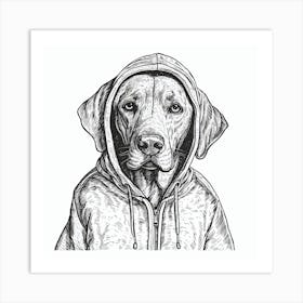 Dog In A Hoodie Art Print