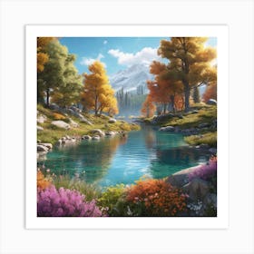 River In Autumn 1 Art Print