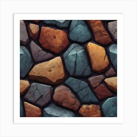 Stone Wall Texture 6 Art Print