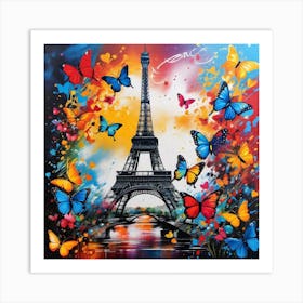 Paris With Butterflies 17 Art Print