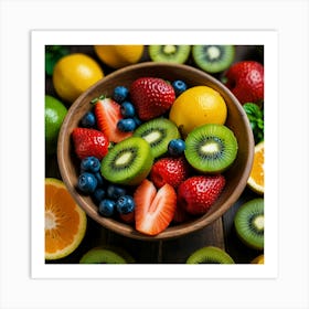 Fresh Fruit In A Bowl Art Print