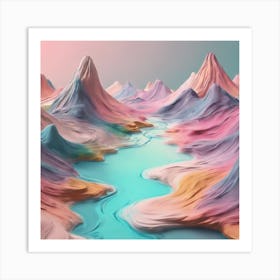 Abstract Mountain Landscape 3 Art Print