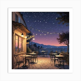 Cafe Terrace At Night (23) Art Print