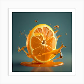 Orange Juice Splash Art Print