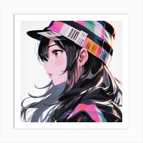 Anime Girl In Hat Art Print