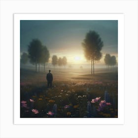 Man In A Field Art Print