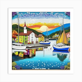 Boat In The Harbor Art Print