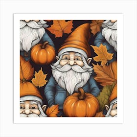 Gnome Pattern Art Print