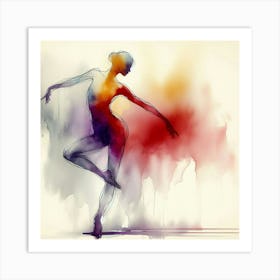 Abstract Watercolor Dancer 3 Art Print