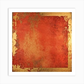 Abstract Vintage Thanksgiving Design Featuring Weathered Metallic Gold Paint Splashes On A Warm Pape (2) Art Print