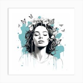 Butterfly Girl 25 Art Print