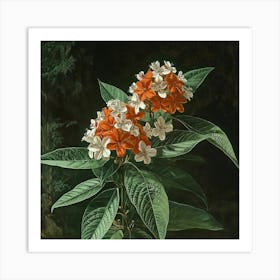 Orange Flowers In A Tree Art Art Print