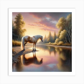 Horse By The River 2 Art Print