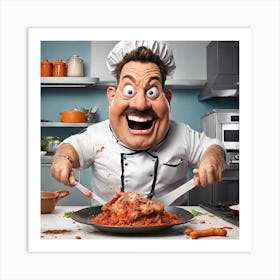 Chef In The Kitchen Art Print