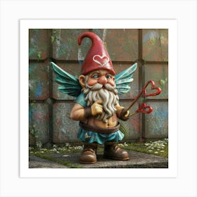 Cupid Gnome With Heart Art Print