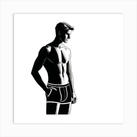 Silhouette Of A Man Art Print