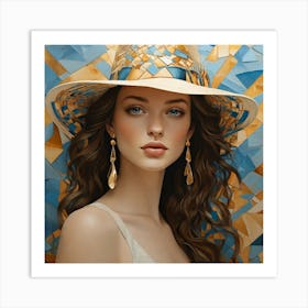 Woman In A Hat 10 Art Print