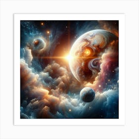 Planets In Space 3 Art Print