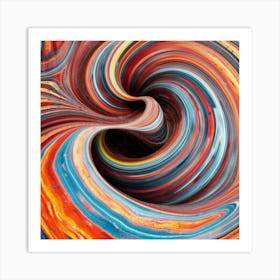 Close-up of colorful wave of tangled paint abstract art 14 Art Print