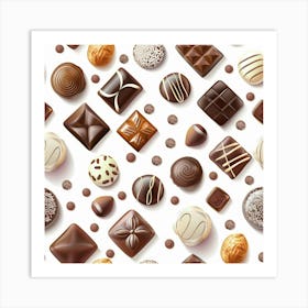 Seamless Pattern Of Chocolates Art Print