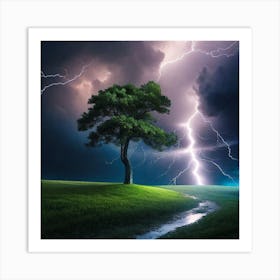 Lightning Tree 9 Art Print