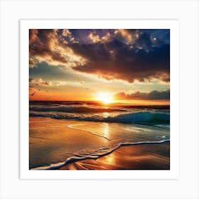 Sunset On The Beach 392 Art Print