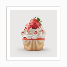 Strawberry Cupcake Art Print