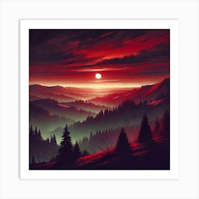 Sunset In The Mountains 171 Art Print