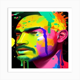 Man With Paint Splatters Art Print