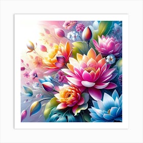 Lotus Flower Painting 5 Art Print