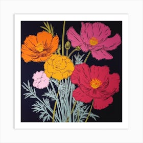 Cosmos 1 Pop Art Illustration Square Art Print