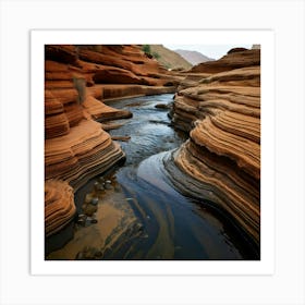 Firefly Erosion, Curves, Water, Natural, Landscape, Geology, Smooth, Texture, Flow, Exposure, River, (9) Art Print