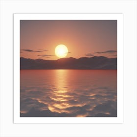 Sunset Over The Sea Art Print