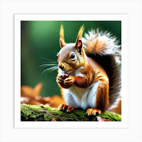 Squirrel Eating Acorn 1 Art Print