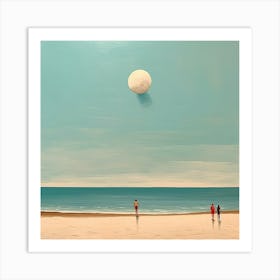 Beach Moon Landscape Oil Painting Art Print