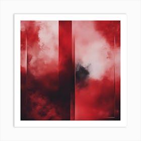 Abstract Minimalist Painting That Represents Duality, Mix Between Watercolor And Oil Paint, In Shade (24) Art Print