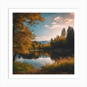 Autumn Lake Art Print