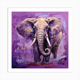 Music Notes Elephant 3 Art Print