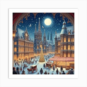 Winter Market Art Print