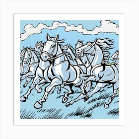 Horses Galloping Art Print