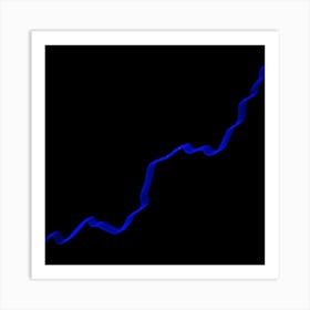 Blue Light On A Black Background Art Print