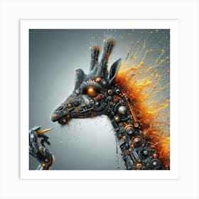 Robot Giraffe 2 Art Print