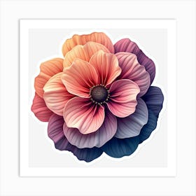 Pink Flower Sticker Art Print