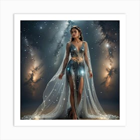 FUTURISTIC FEMALE FASHION BLUE Art Print