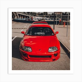 Red Toyota Supra Art Print