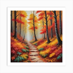 Autumn Path paintings art print 2 Art Print