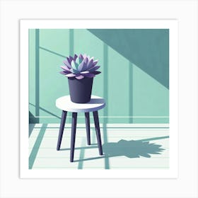 Cactus indoor sunlight 1 Art Print